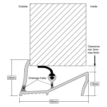 Stormguard Lowline Door Threshold Gold 838mm
