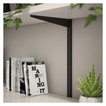  Matt Black Twinslot Shelf Bracket 368mm