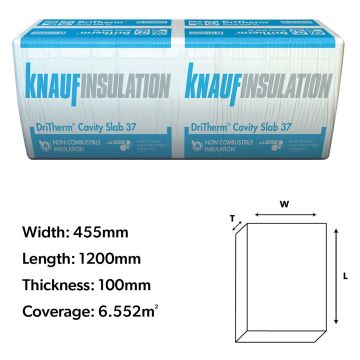 Knauf Insulation DriTherm Cavity Slab 37 100mm 6.55m²