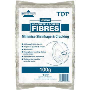 20mm Fibre Additives For Concrete & Screed 100g