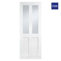 London Glazed 2 Panel Primed White Doors