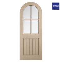 Mexicano Arched Glazed Blonde Oak Door 1981 x 762mm