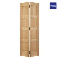 Shaker 4 Panel Unfinished Bi-Fold Oak Doors