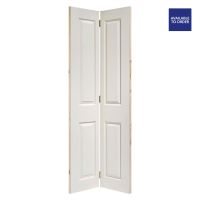 Textured 4 Panel Primed White Bi-Fold Doors 1981 x 762mm