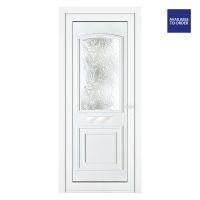 Smart Security uPVC Front Door Two Panel Large Glass Balmoral White Left Hand Obscure Glass 920 x 2090mm
