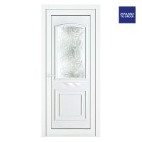 Smart Security uPVC Front Door Two panel Large Glass Balmoral White Right Hand Obscure Glass 920x2090mm