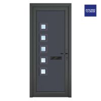 Left Hand 5 Glass Malaga Grey/White uPVC Front Door 920 x 2090mm