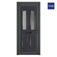 Smart Security uPVC Front Door 4 Panel 2 Glass Kensington Grey/White Left Hand Obscure Glass 920 x 2090mm