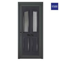 Smart Security uPVC Front Door 4 panel 2 Glass Kensington Grey/White Right Hand Obscure Glass 920x2090mm