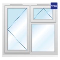 CWG Left Hand Side Hung with Top Opener Clear Triple Glazed White uPVC Window