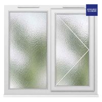CWG Right Hand Hung with Fixed Panel Obscure Triple Glazed White uPVC Window