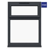 CWG Top Hung Over Fixed Light Clear Triple Glazed Grey/White uPVC Window