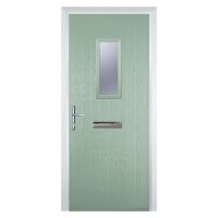 Cottage Style Composite Door 1 Glass Square Chartwell Green  LH Hung  2100 x 920mm