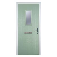 Cottage Style Composite Door 1 Glass Square Chartwell Green RH Hung 2100 x 920mm