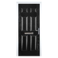 6 Panel Composite Door Black LH Hung 2100 x 920mm