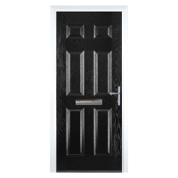 6 Panel Composite Door Black LH Hung 2100 x 920mm