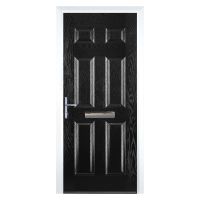 6 Panel Composite Door Black RH Hung 2100 x 920mm