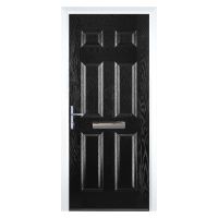 6 Panel Composite Door Black RH Hung 2100 x 920mm