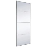Sliding 4 Panel Mirror Door Silver Frame 610mm