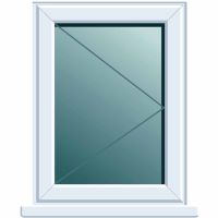 uPVC Window 610x1190  RH FL Clear Glazed A Rated