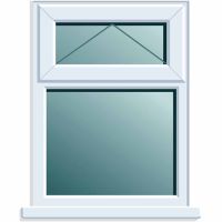uPVC Window 905 x 1040mm 2PTOV Clear Glazed A Rated