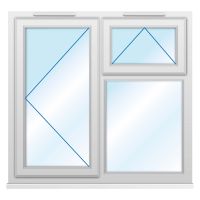 uPVC Obscure Glazed 3PTOV Window LH 1190 x 1040mm