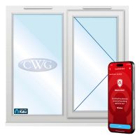 Smart Security Clear Glazed Right-Hung uPVC Window 1190 x 1040mm
