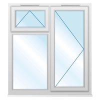 Smart Security Clear Right-Hung with Top Opener uPVC Window 1190 x 1190mm