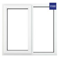 Crystal Left Hand Opening with Fixed Panel Clear Glazed White uPVC Window