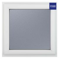 Crystal Top Hung Opening Obscure Glazed White uPVC Window