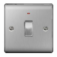 BG Nexus 20A DP Switch With Neon Brushed Steel