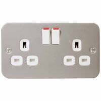 BG Metal Clad 2 Gang 13 Amp Switched Socket