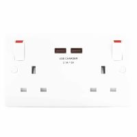 BG Nexus Moulded 2 Gang Switched Socket With 2 USB Outlets
