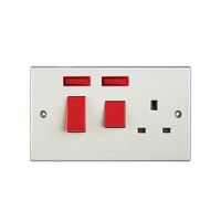 White Cooker Control Unit with Socket with Neon