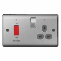 BG Nexus Cooker Control Unit 45A DP Switch With 13A Socket Brushed Steel