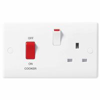 BG Nexus Moulded Cooker Control Unit 45A DP Switch With 13A Socket