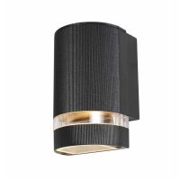 Zinc Helios Up Or Down Wall Light Black IP44