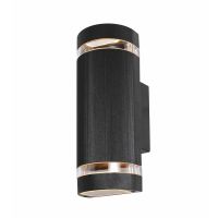 Zinc Helios Up And Down Wall Light Black IP44
