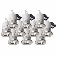 Robus Fire Rated Fixed Downlight Contractor Pack Brushed Chrome Pack of 10