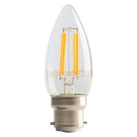 Luceco LED Filament Look Candle Lamp 4W Warm White Dimmable BC