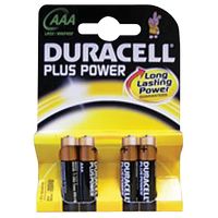 Duracell Plus AAA Batteries Pk 4