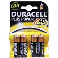 Duracell Plus AA Batteries Pack of 4