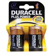 Duracell Plus D Batteries Pk 2