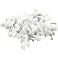 8mm White Round Clips Pack of 20