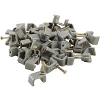 6mm Grey Twin & Earth Clips Pack 100