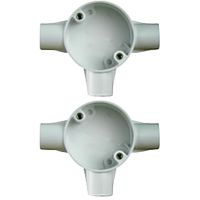 20mm White Conduit Tee Box Pack of 2