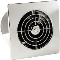 Manrose 100mm Wall Fan Chrome Low Profile Timer Model