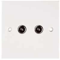 2 Gang Coax / TV Outlet White 