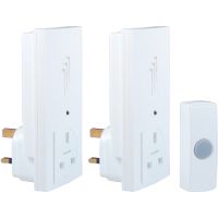 Byron Wire Free Plug Through Door Chime Kit Twin Pack
