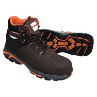 Hardedge Brown Nubuck Safety Hiker Boots Size 7 With Composite Toe And Midsole Protection